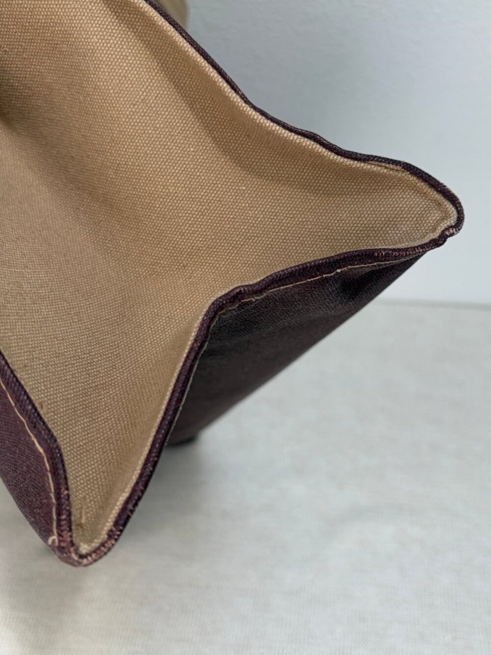 Vintage BONNIE CASHIN Tote for D Klein, tan + brown canvas, very rare, 1977, GVC - Picture 5 of 16